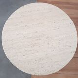 Round coffee table in travertine