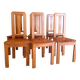 Set of 6 SENAC chairs in solid French elm + Leather