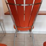 4 orange petal chairs, vintage