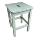 Antique almond green wooden stool