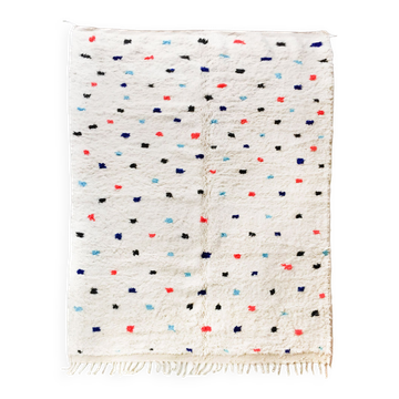 Berber carpet Beni Ouarain ecru with large colored polka dots 300x206cm