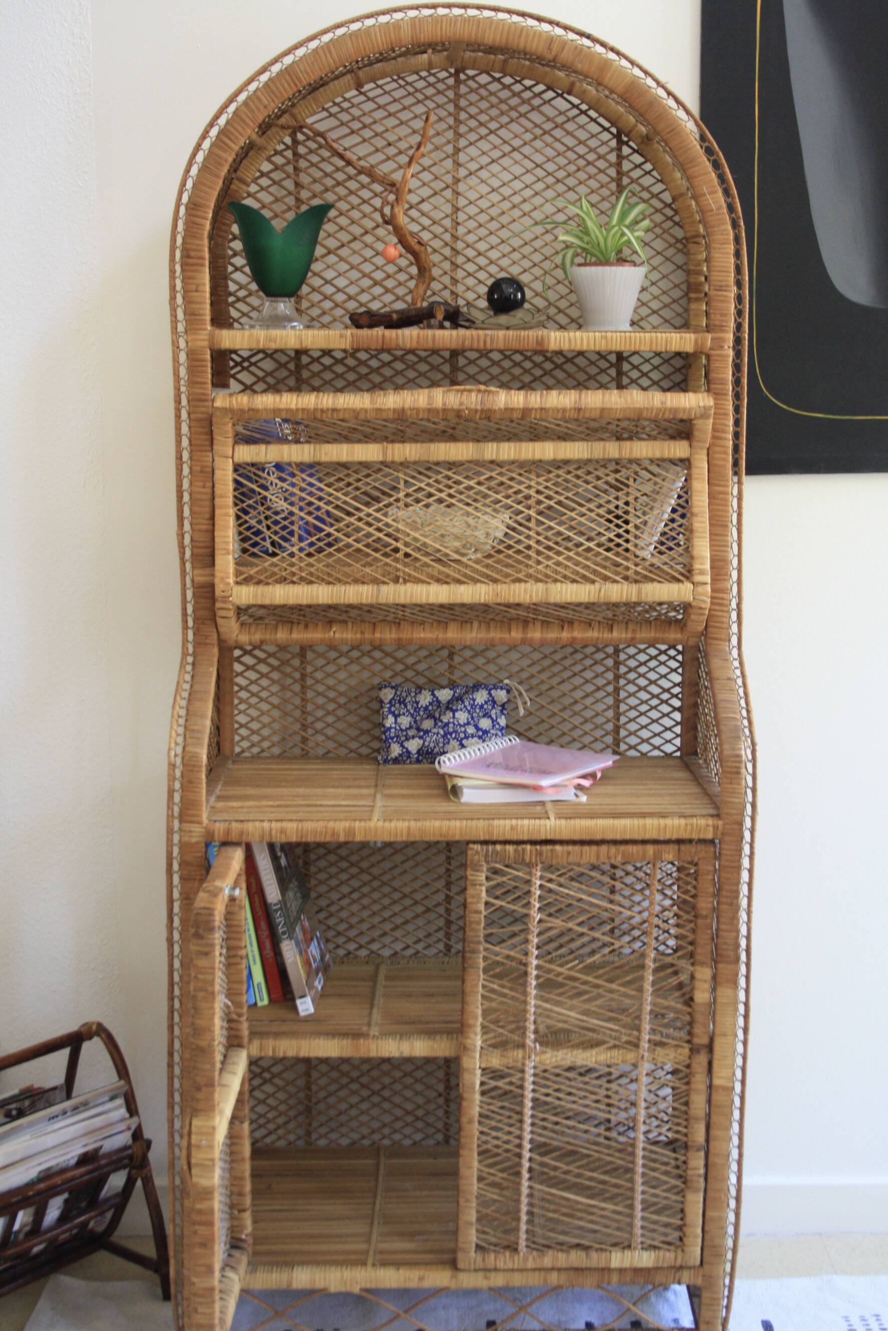 Rattan and woven wicker library
