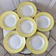 lot of 6 hollow plates Moulin des Loups textured canary yellow 50s