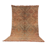 Peach Vintage Moroccan Rug 186 x 329 cm, Berber Wool Rug, Handmade Boho Rug