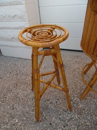 Rattan bar and stools