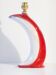 Italian lamp base, iridescent red and white ceramic, vintage 1960.