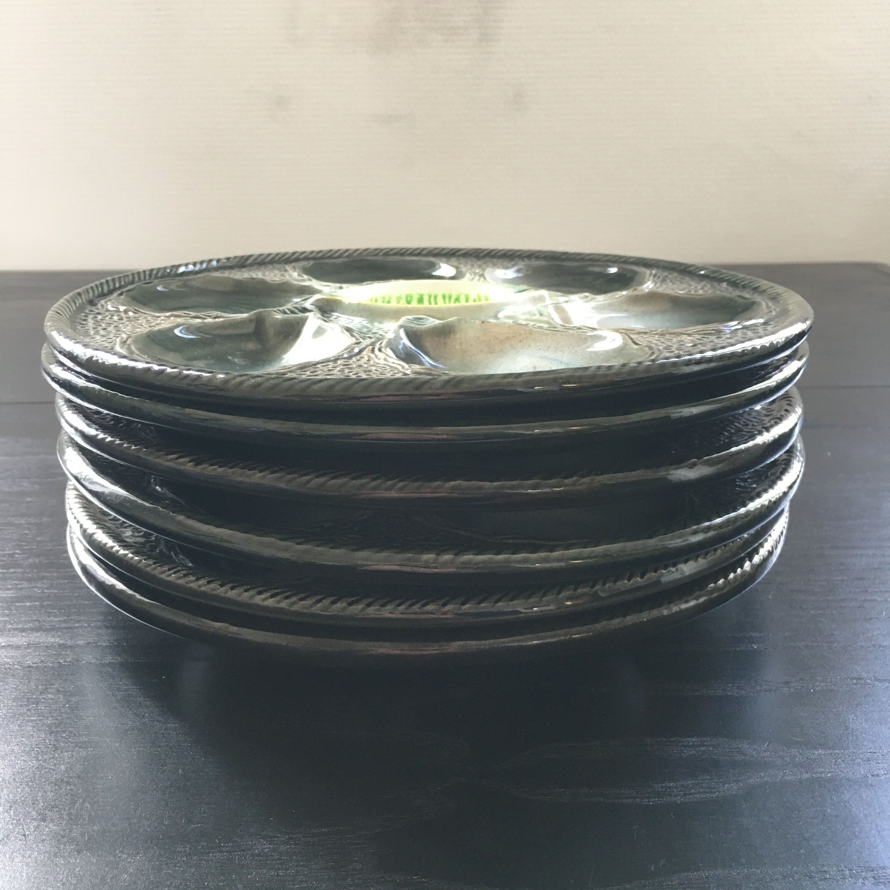 Lot de 6 assiettes à huîtres St Clément