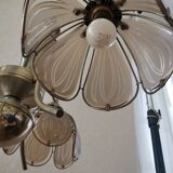 Lustre trois fleurs en métal doré