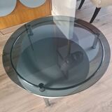 Coffee table from the 60s in smoked glass