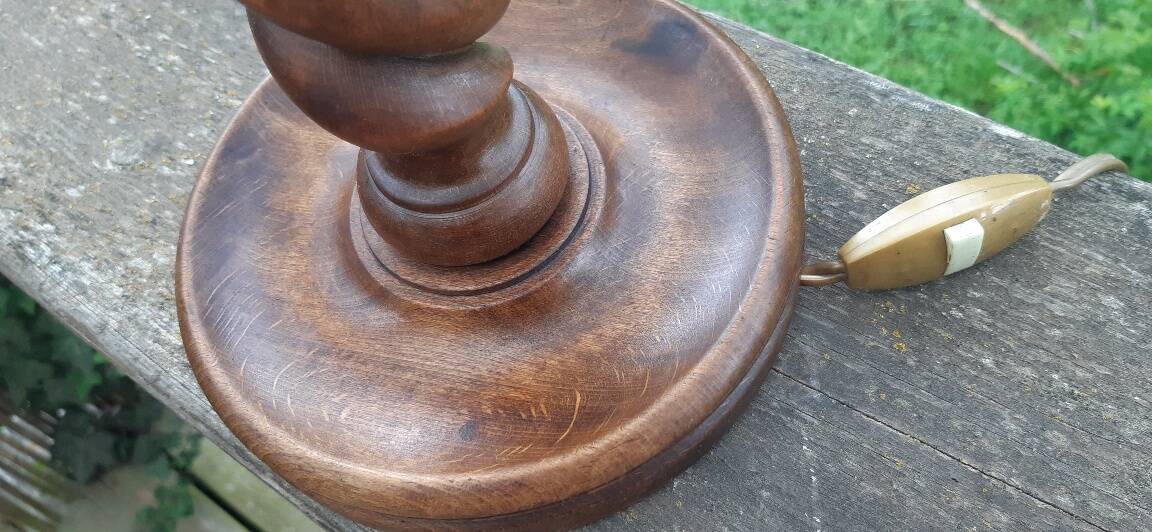 Art Deco twisted wood lamp. FREE DELIVERY