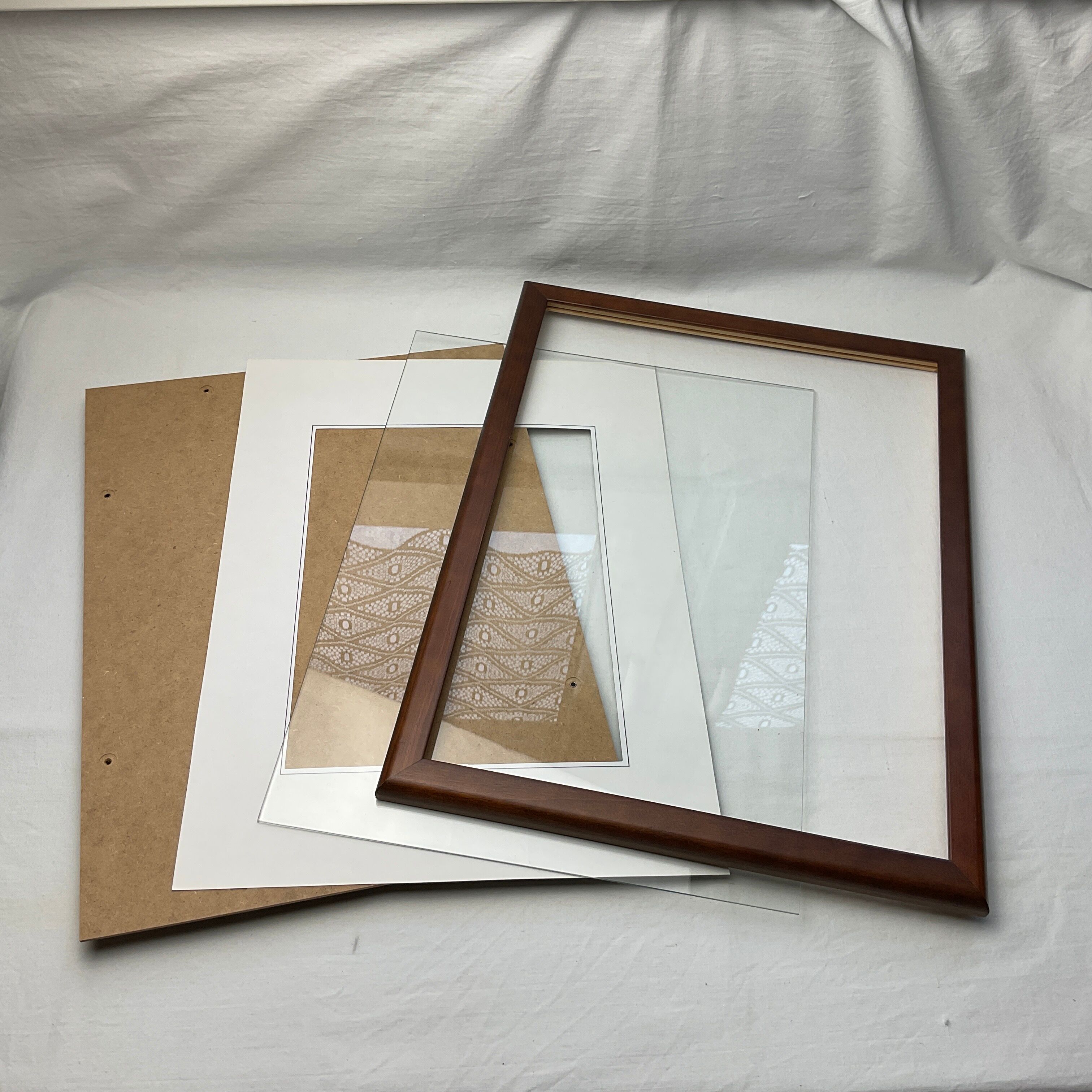 Large dark wood frame