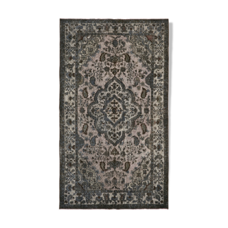 Hand-Knotted Carved Oriental 1970s 176 cm x 298 cm Grey Carpet