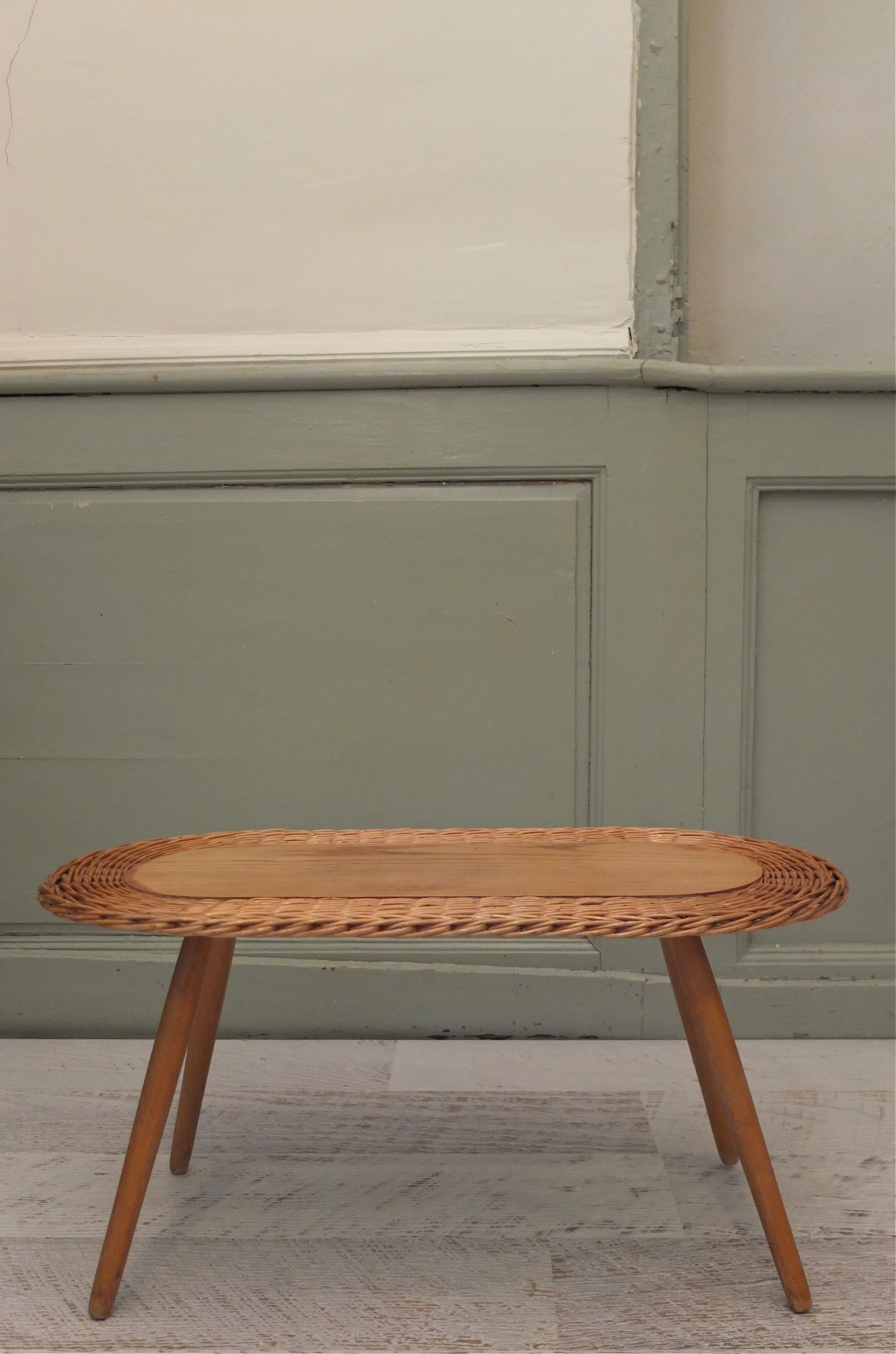 Table of 1960s Czechoslovak rattan