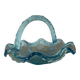 Small Moulded Blue Glass Basket Portieux