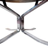 Round coffee table with slate top and metal structure by Sigurd Ressell Falcon
