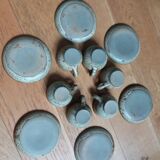 Coffee service with cups and saucers in Puisaye stoneware by Jean-Pierre Prud'homme