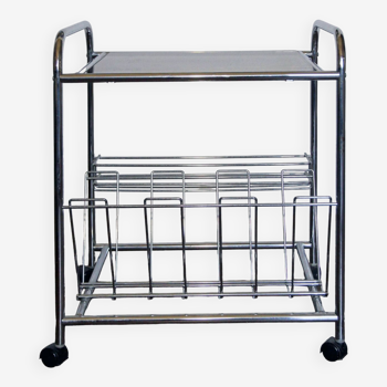 Stainless steel magazine holder side table