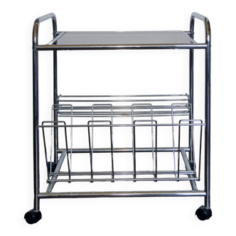 Stainless steel magazine holder side table