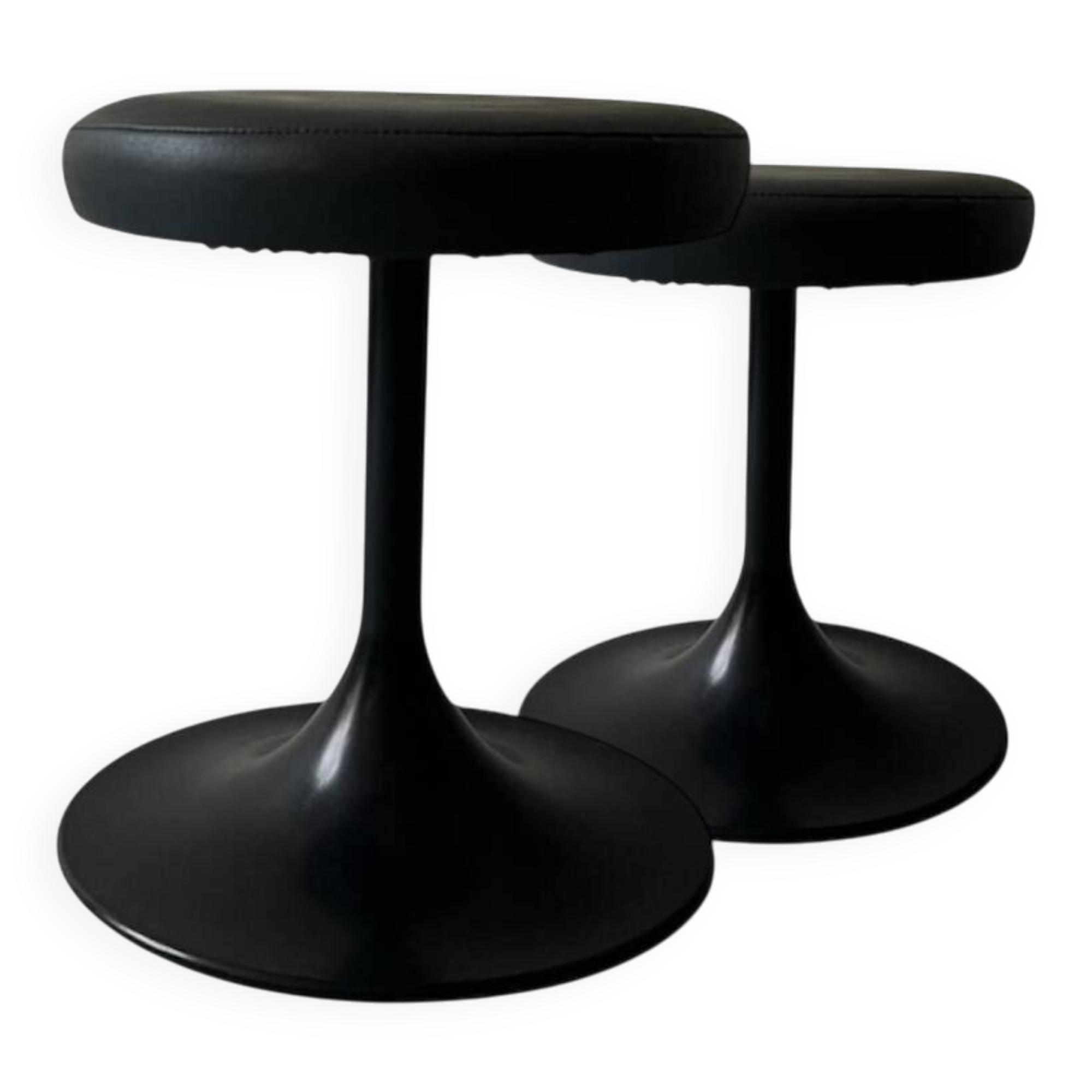 Tabourets tulipe noir , design 1970