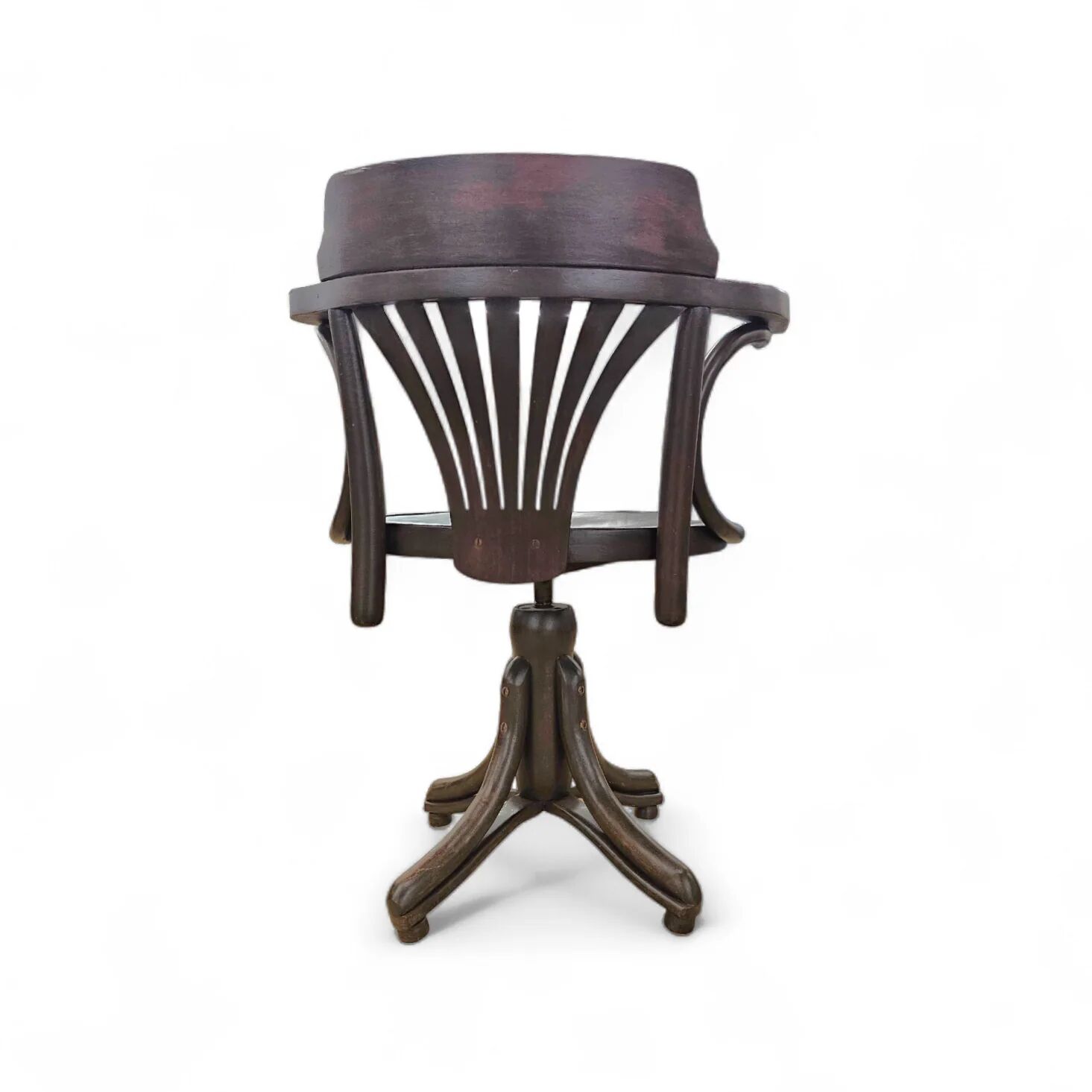 Chaise de bureau pivotante en bois cintré de style sécession viennoise / Art Nouveau