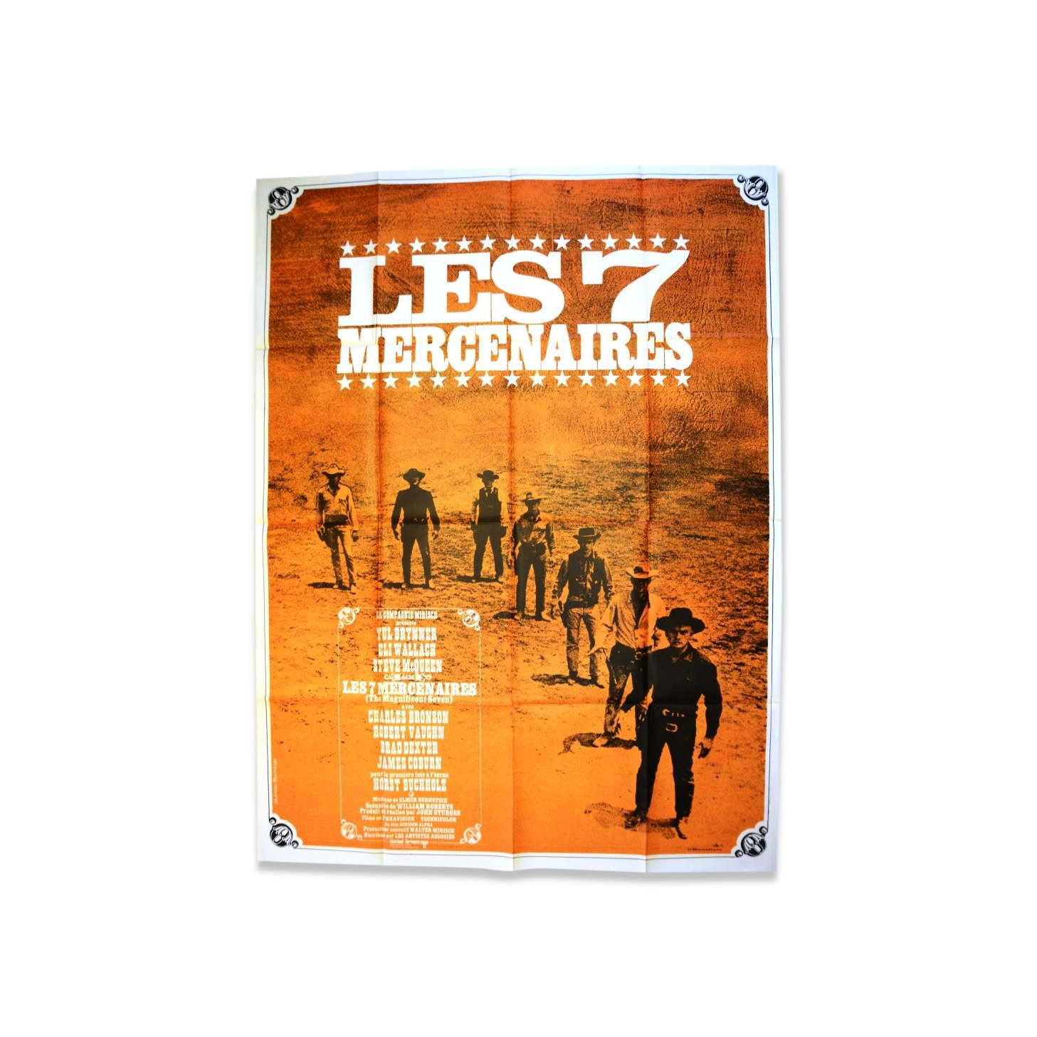 Original movie poster "The Seven Mercenaries"1961 McQueen,Brynner,Bronson...