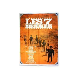 Affiche originale cinéma " Les Sept Mercenaires "1961 McQueen,Brynner,Bronson...