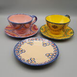 Set cups and saucers henriot quimper