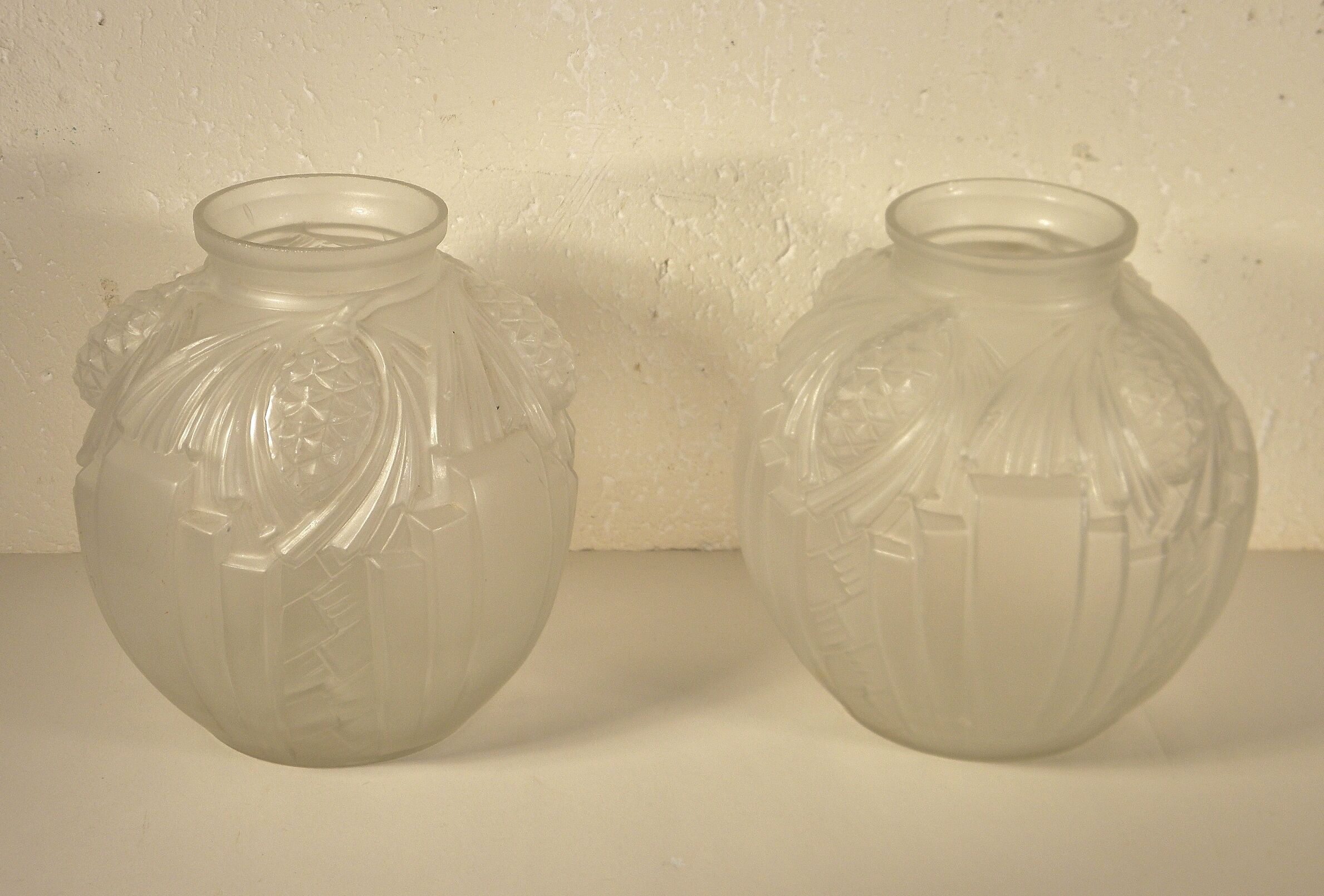 Pair of Art Deco glass vases