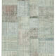 Handmade anatolian overdyed 171 cm x 241 cm blue patchwork carpet