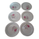 Set of 6 antique flat plates in porcelain from Vierzon - Decor f