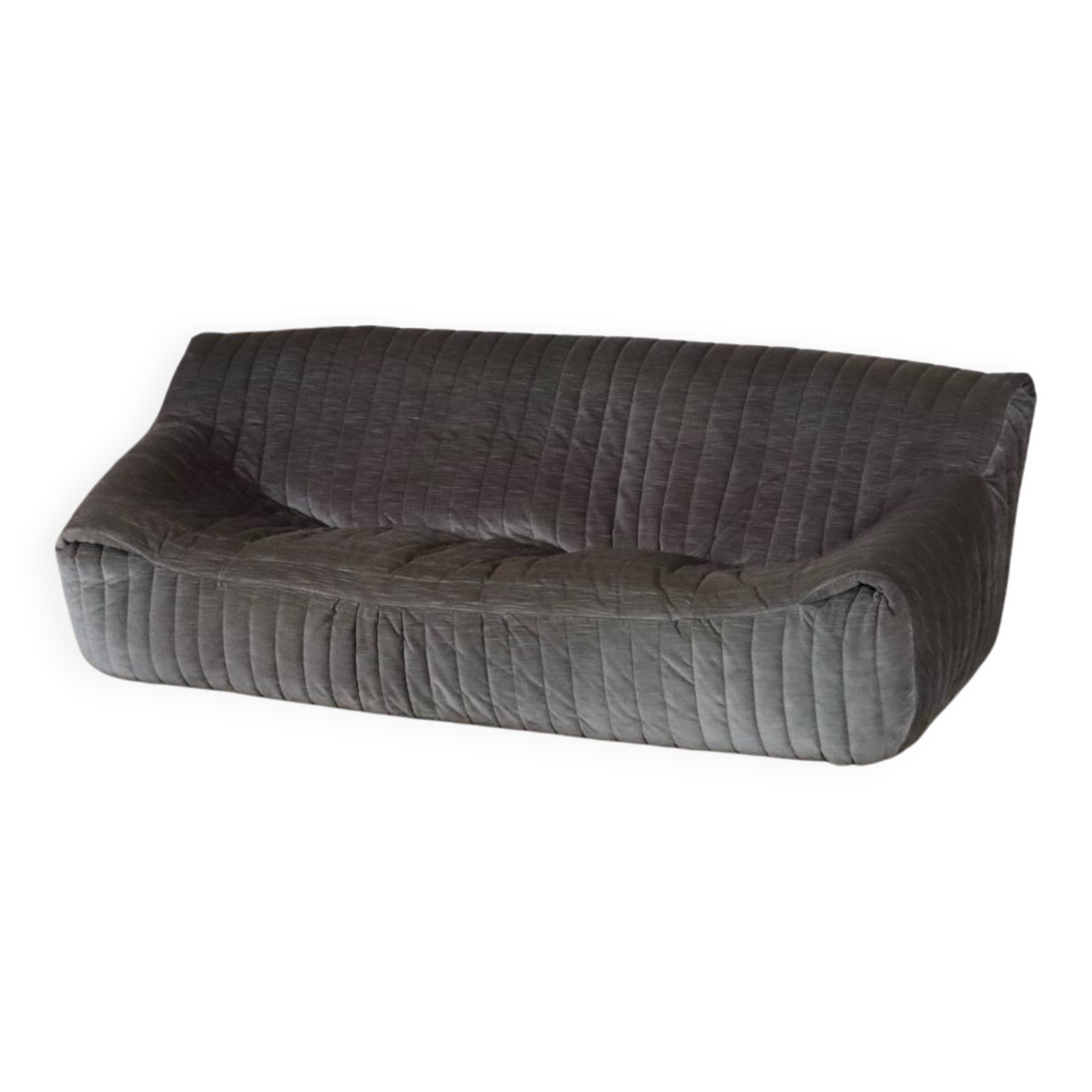 Canapé trois places original Cinna Sandra en velours par Annie Hieronimus, France années 1970