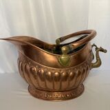 19th century copper and brass coal bucket