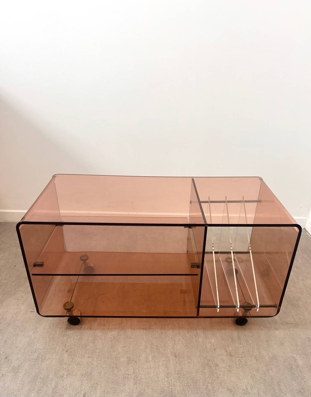 Storage furniture - vinyls in smoked Plexiglas by Michel Dumas