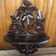 Carved wood wall shelf vintage vine leaves decor #a465