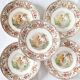 Set of 5 Longwy Cyprus dessert plates, 19th century, with oriental decoration.