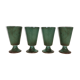 4 blue green ceramic mazagran glasses