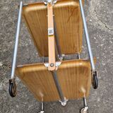 Vintage Textable folding rolling serving cart from the 1960s-70s