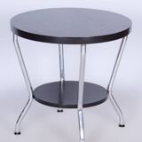 Restored Small Bauhaus Table, by Hynek Gottwald, Oak, Chrome, Czech, 1930s