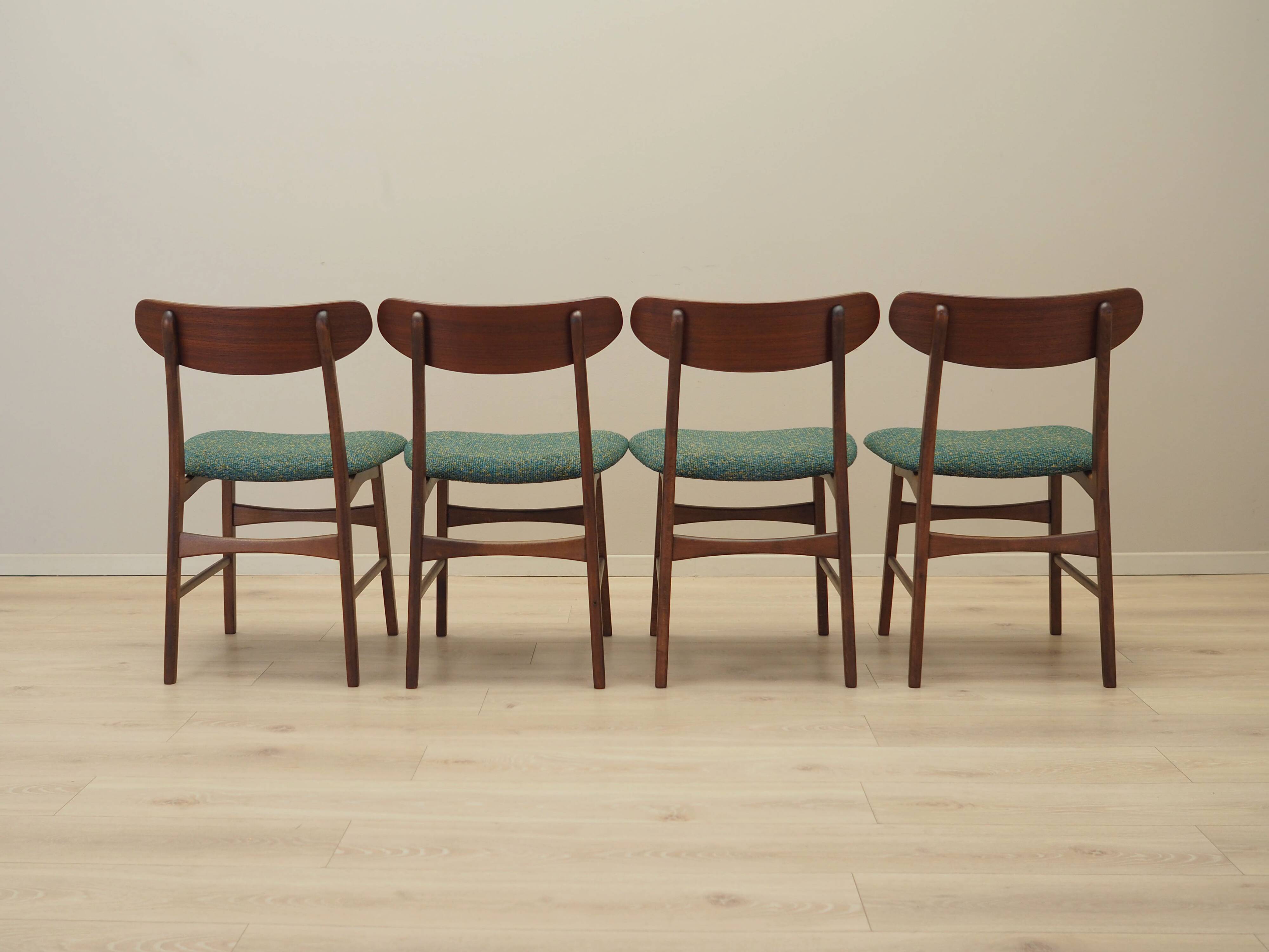 Set of four teak chairs, Danish design, 1970s, production: Denmark