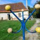 Vintage Coat Rack, Metal and Wooden Balls.