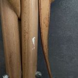 Folding stool leather and bamboo 1970