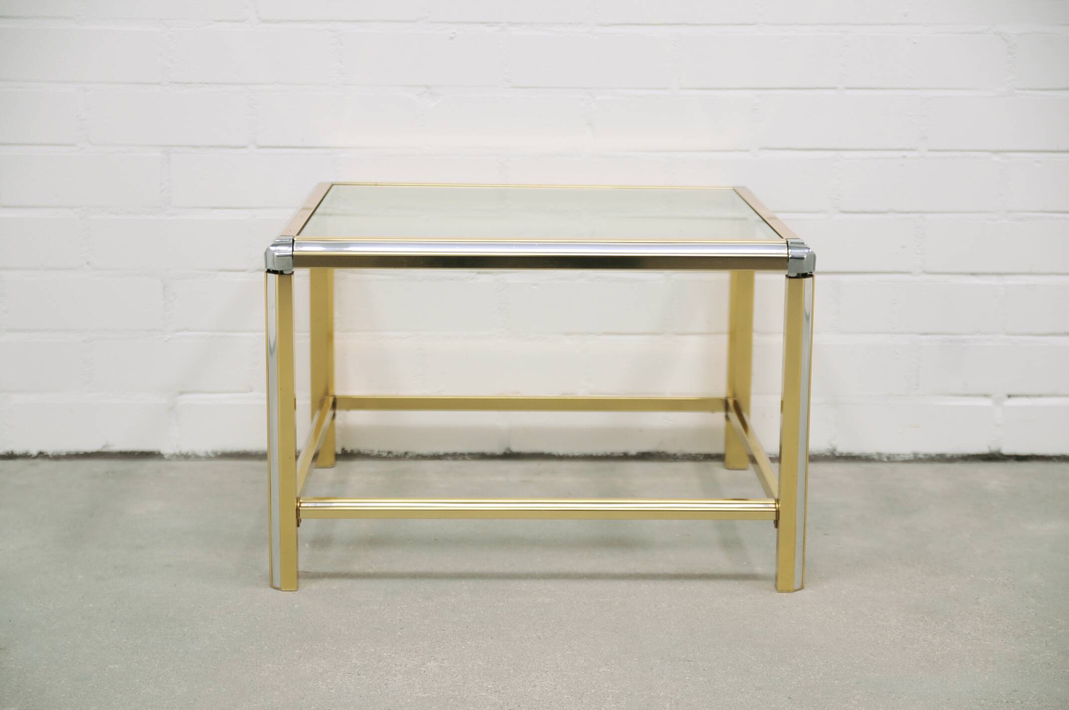 vintage gold & silver coffee table glass table top