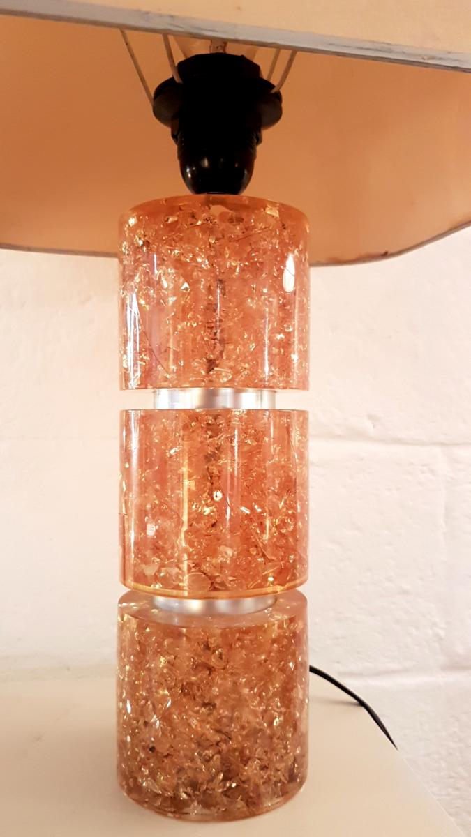 Lamp in aluminium and resin, 1970