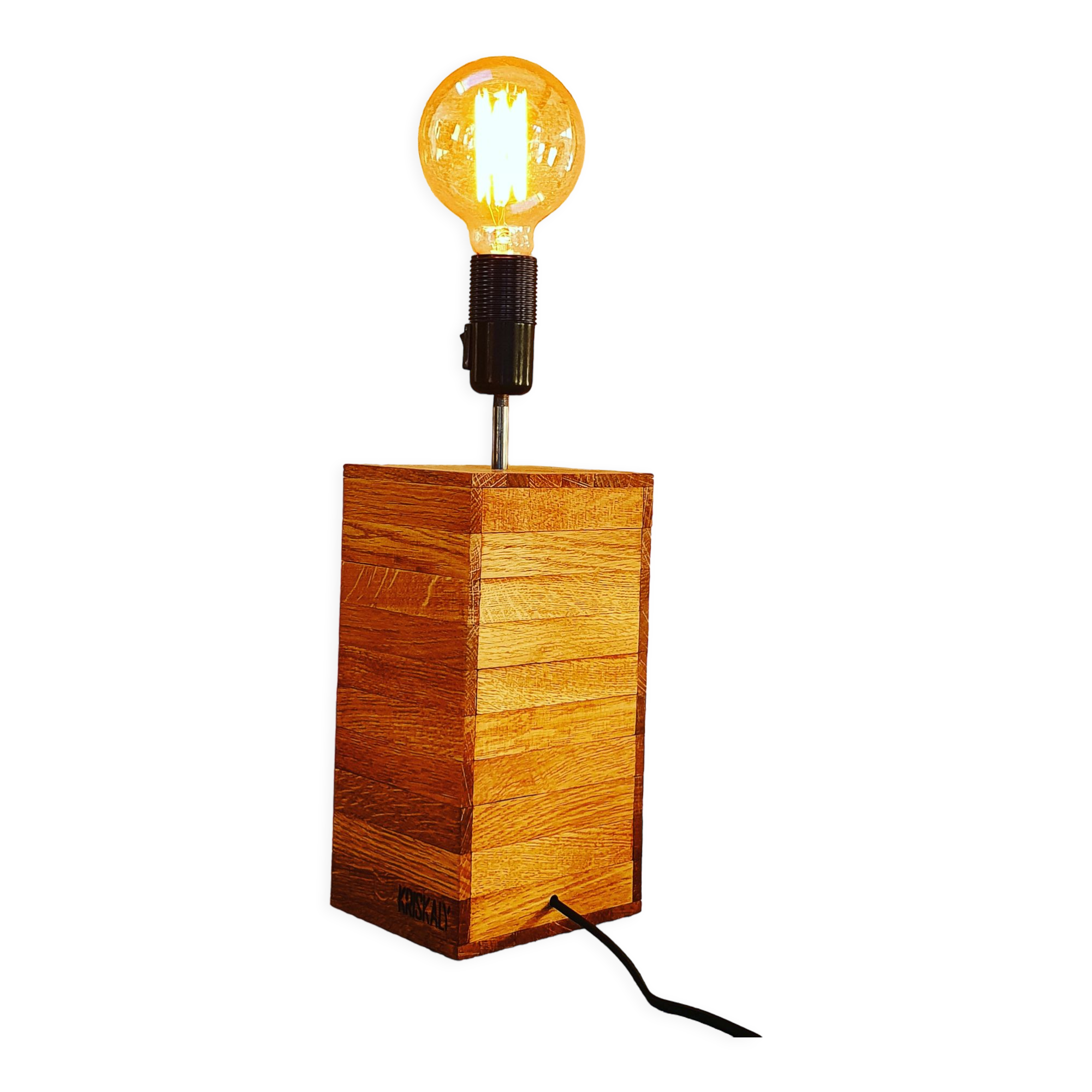 Oak lamp base, midi size