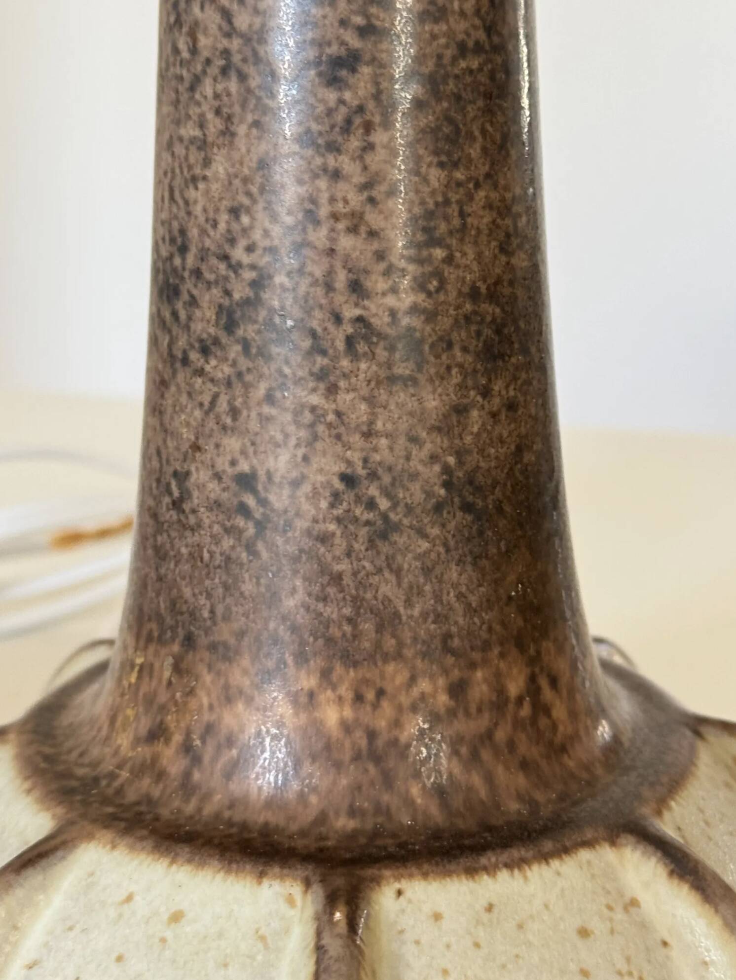 Pair Marianne Starck Stoneware Table Lamps: Michael Andersen Denmark, 1970s