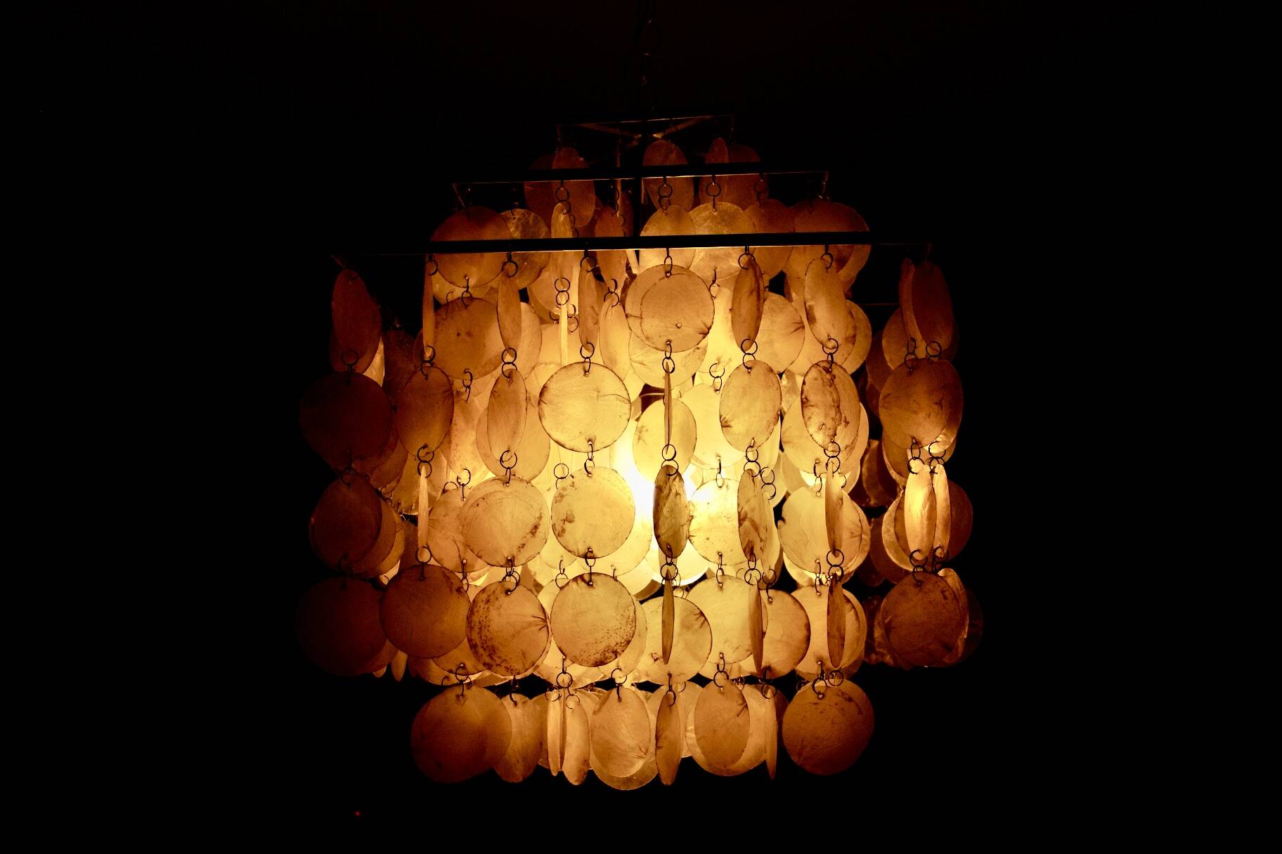 Vintage square chandelier by verner panton 1970