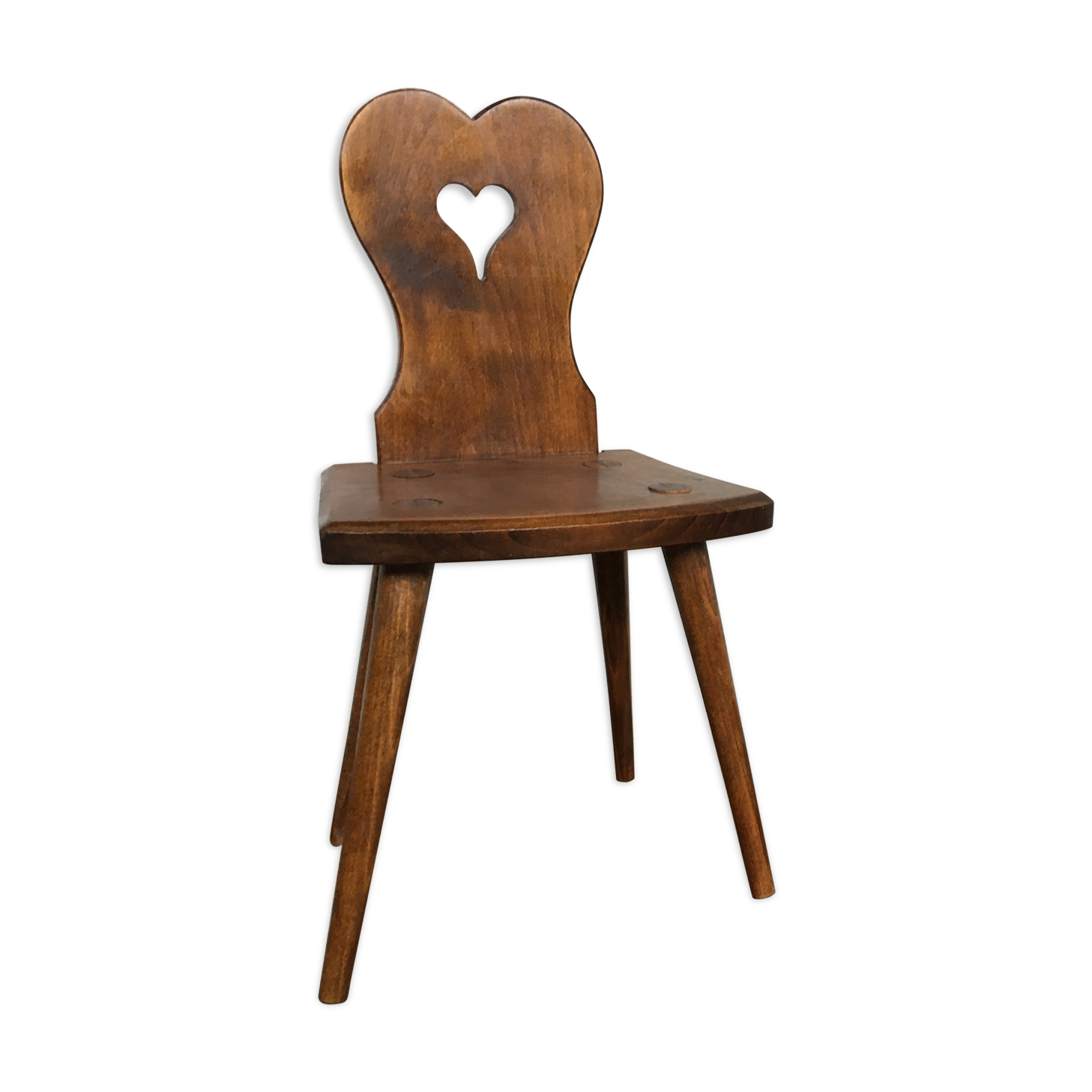 Old Alsatian children's chair in solid beech