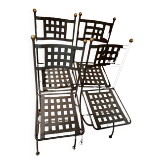 Lot de 4 chaises fer forgé