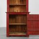 French 19th Century Red‑Painted Stepback Cupboard in Pine