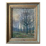 "Forest landscape" painting by Georges Moullade (1893-1968) frame